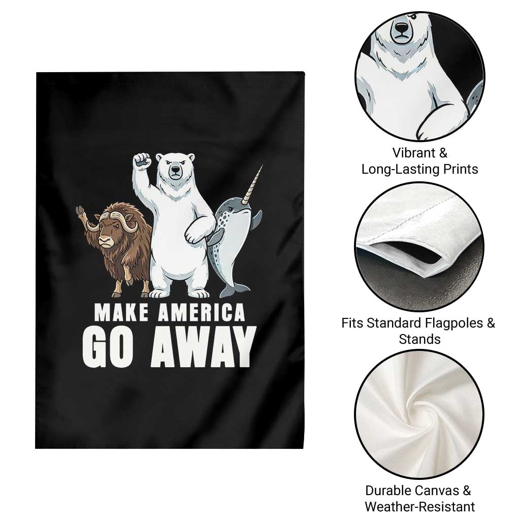 Funny Make America Go Away Garden Flag Anti Authoritarian Political Gag Gift