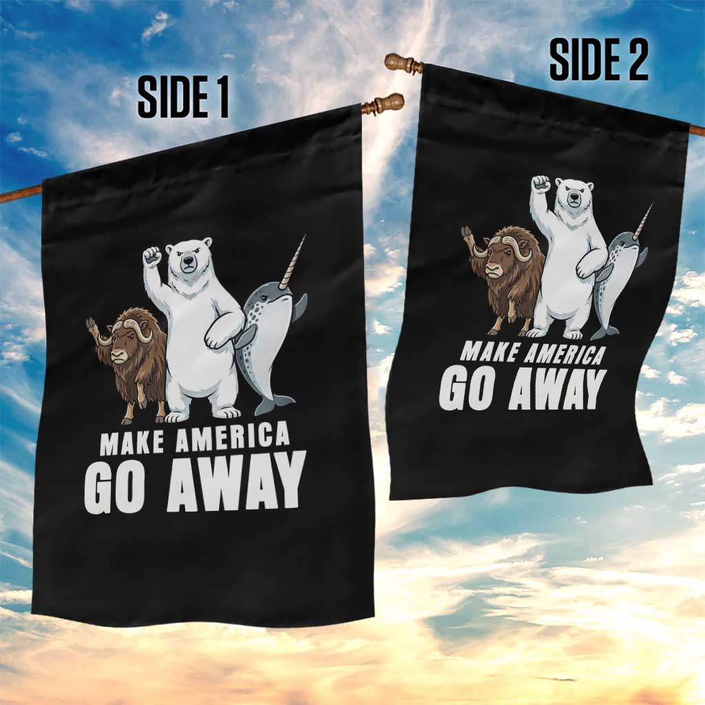 Funny Make America Go Away Garden Flag Anti Authoritarian Political Gag Gift