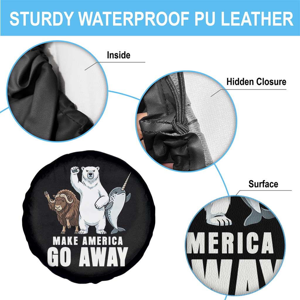 Funny Make America Go Away Spare Tire Cover Anti Authoritarian Political Gag Gift