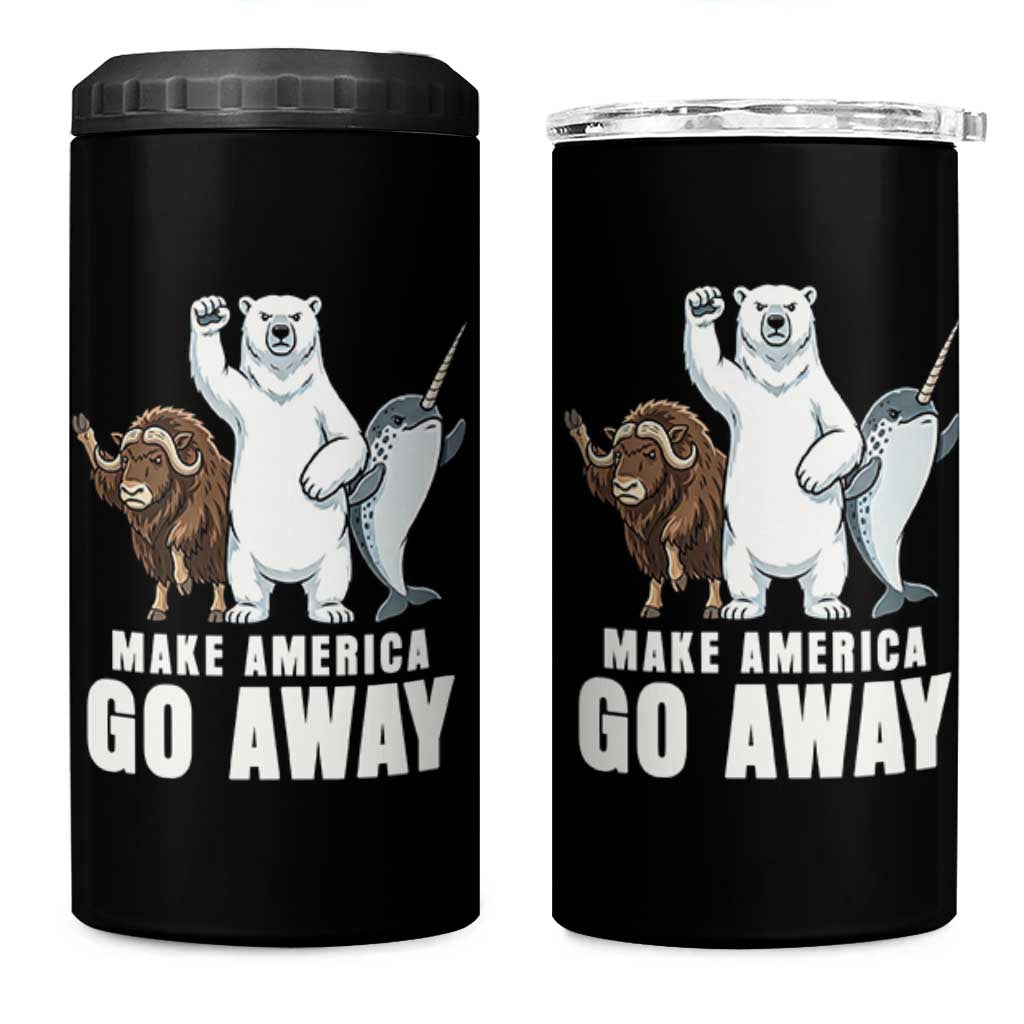 Funny Make America Go Away 4 in 1 Can Cooler Tumbler Anti Authoritarian Political Gag Gift