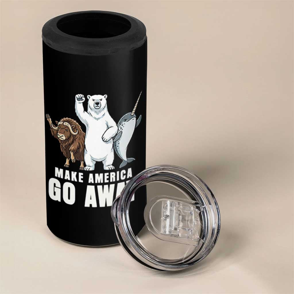 Funny Make America Go Away 4 in 1 Can Cooler Tumbler Anti Authoritarian Political Gag Gift