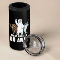 Funny Make America Go Away 4 in 1 Can Cooler Tumbler Anti Authoritarian Political Gag Gift