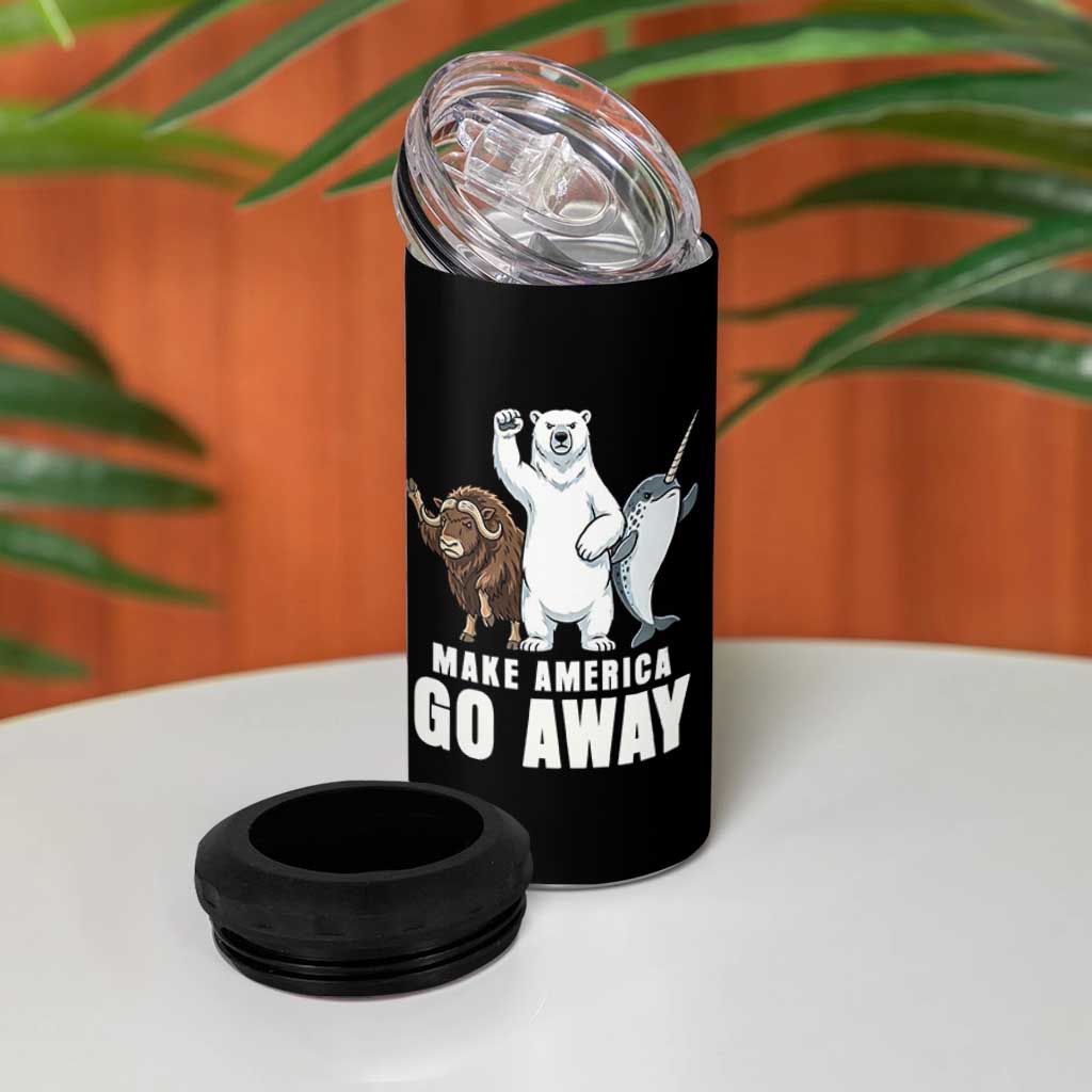 Funny Make America Go Away 4 in 1 Can Cooler Tumbler Anti Authoritarian Political Gag Gift
