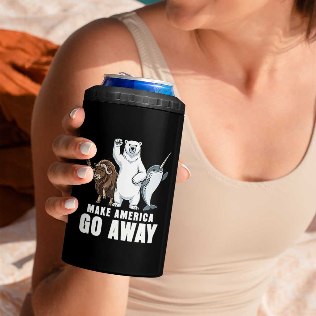 Funny Make America Go Away 4 in 1 Can Cooler Tumbler Anti Authoritarian Political Gag Gift