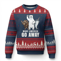 Funny Make America Go Away Ugly Christmas Sweater Anti Authoritarian Political Gag Gift
