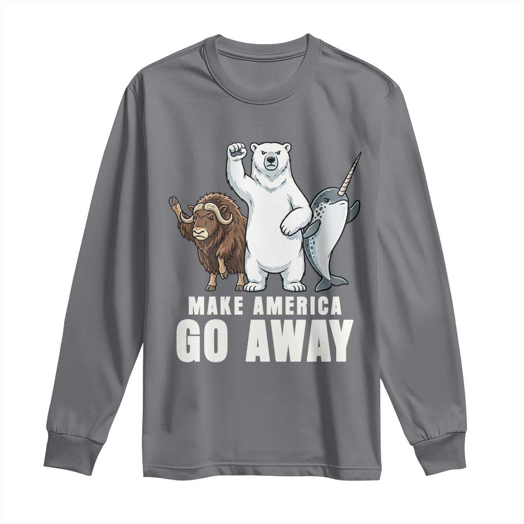 Funny Make America Go Away Long Sleeve Shirt Anti Authoritarian Political Gag Gift