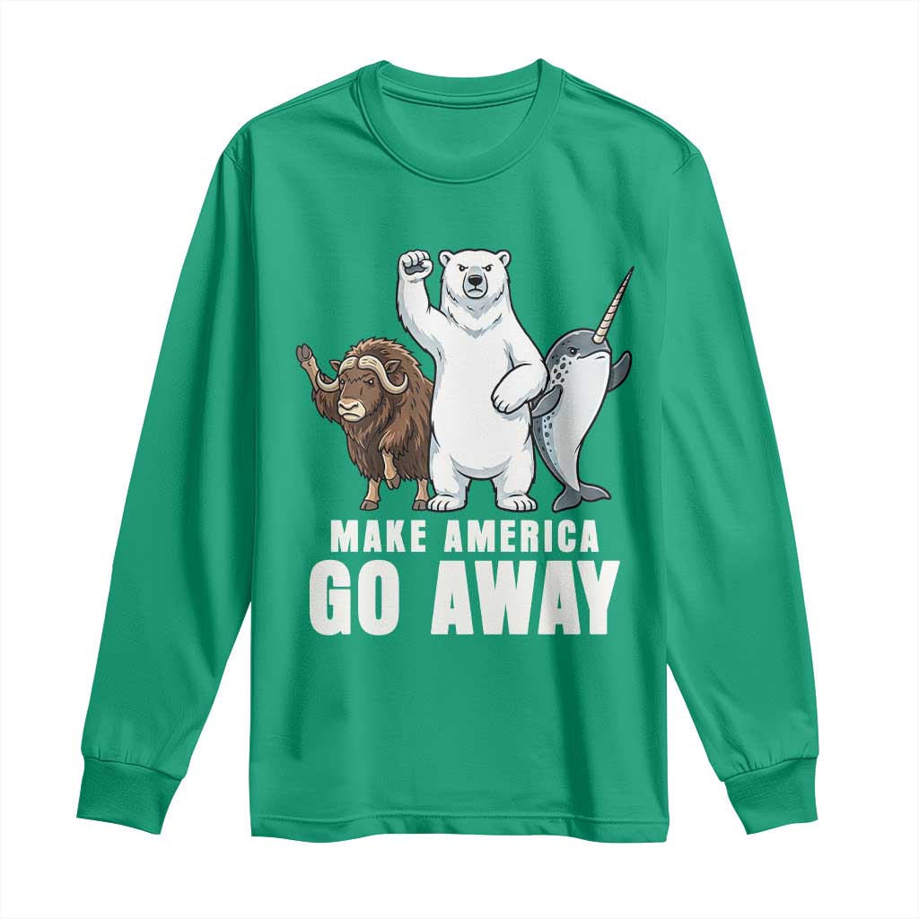 Funny Make America Go Away Long Sleeve Shirt Anti Authoritarian Political Gag Gift