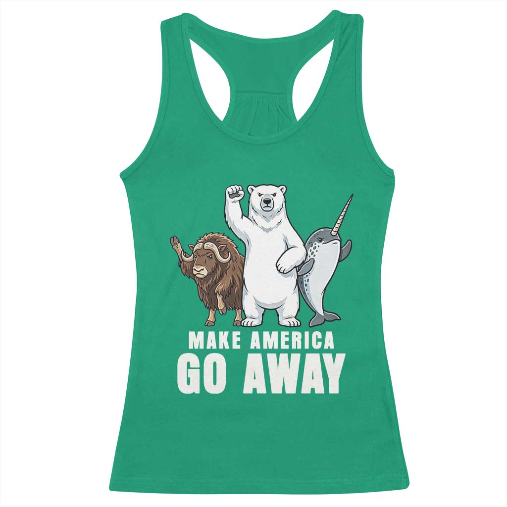 Funny Make America Go Away Racerback Tank Top Anti Authoritarian Political Gag Gift