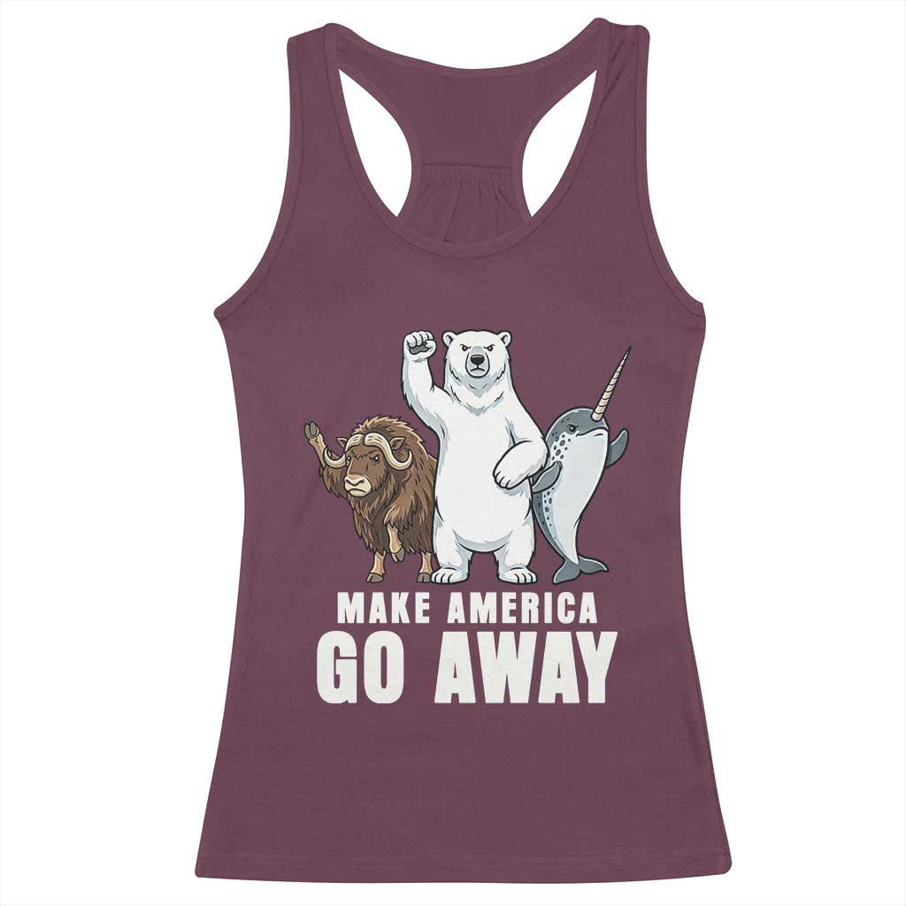 Funny Make America Go Away Racerback Tank Top Anti Authoritarian Political Gag Gift