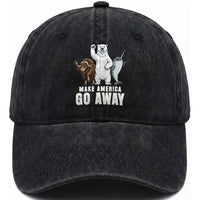 Funny Make America Go Away Washed Cotton Baseball Cap Anti Authoritarian Political Gag Gift