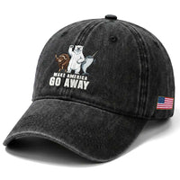 Funny Make America Go Away Washed Cotton Baseball Cap Anti Authoritarian Political Gag Gift
