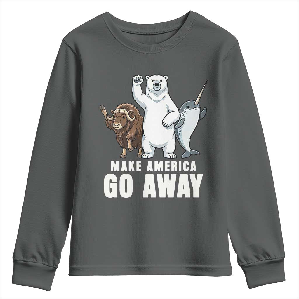 Funny Make America Go Away Youth Sweatshirt Anti Authoritarian Political Gag Gift