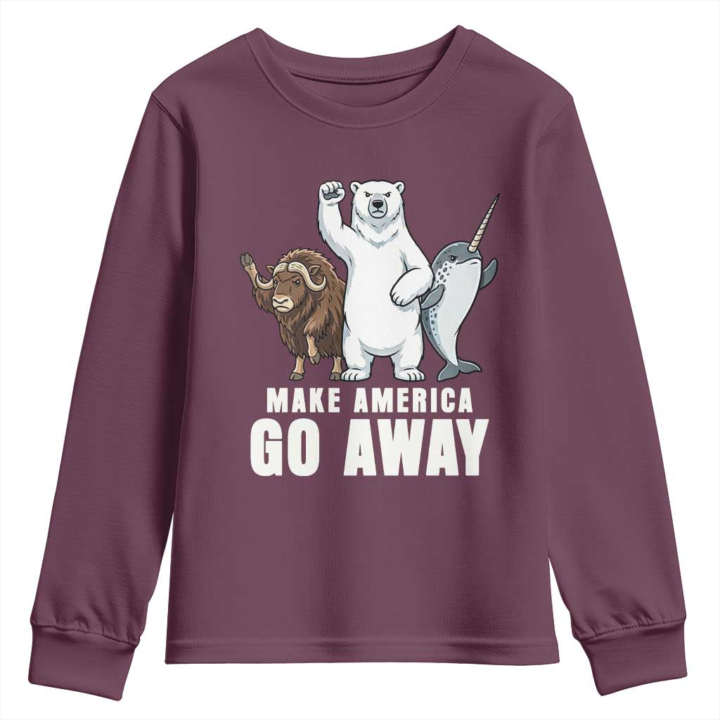 Funny Make America Go Away Youth Sweatshirt Anti Authoritarian Political Gag Gift