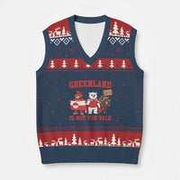 Greenland Is Not For Sale V-Neck Knit Sweater Vest Greenland Lover Support