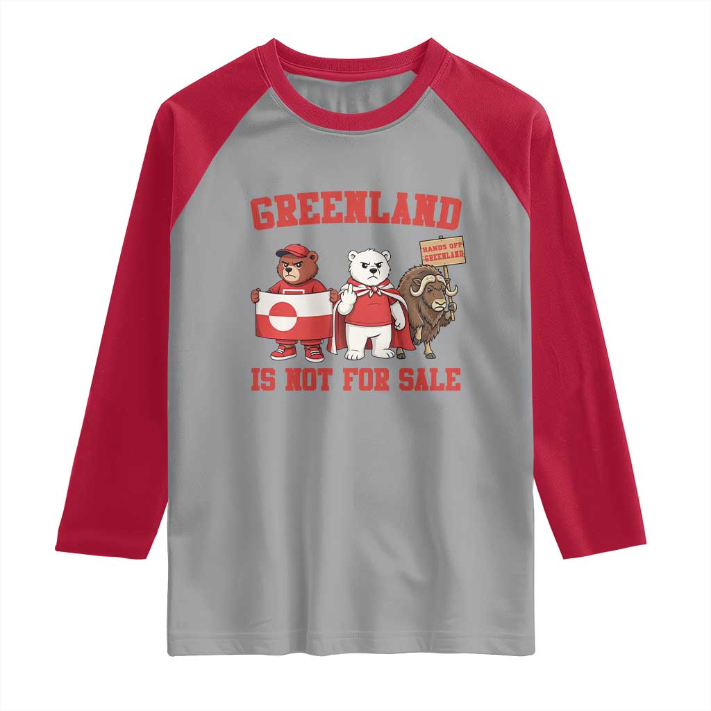 Greenland Is Not For Sale Raglan Shirt Greenland Lover Support