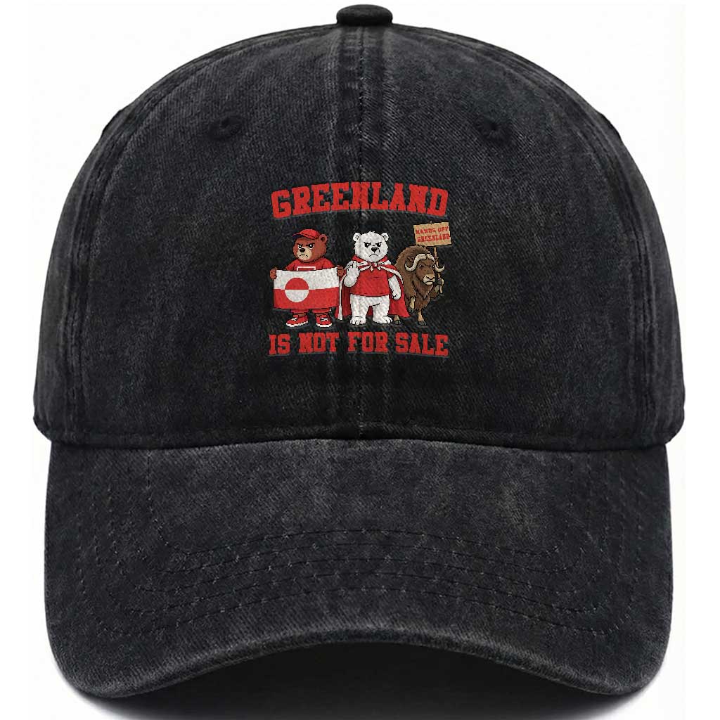 Greenland Is Not For Sale Washed Cotton Baseball Cap Greenland Lover Support