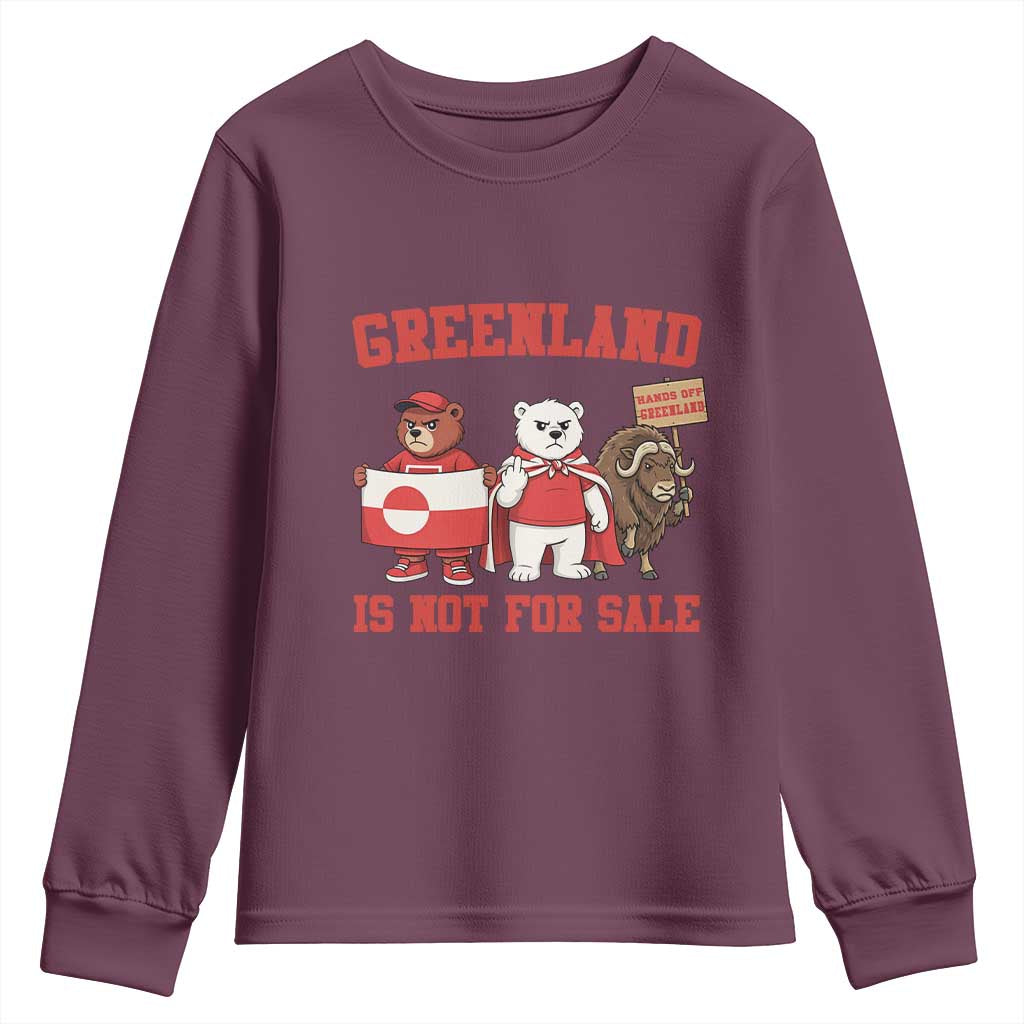 Greenland Is Not For Sale Youth Sweatshirt Greenland Lover Support