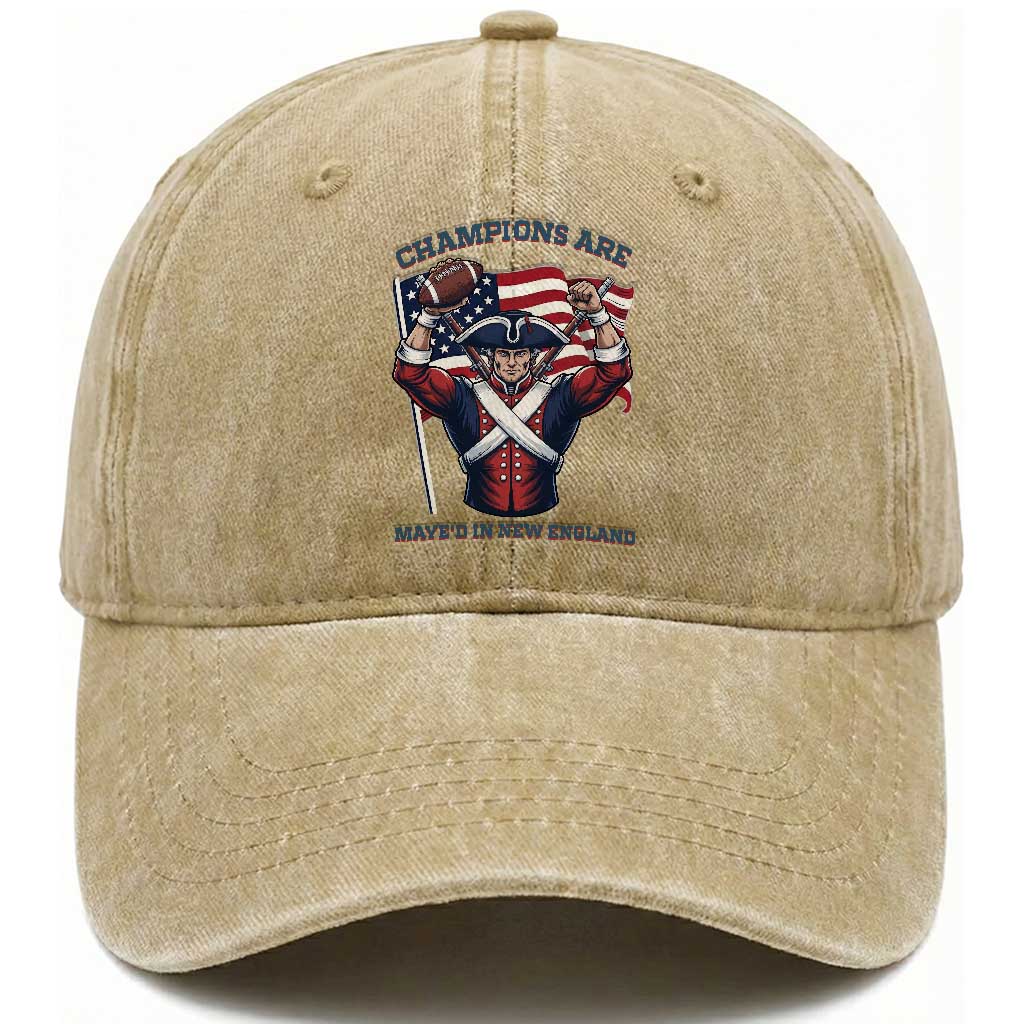 Champions Are Maye'd In New England Washed Cotton Baseball Cap Funny Quarterback Football Fan