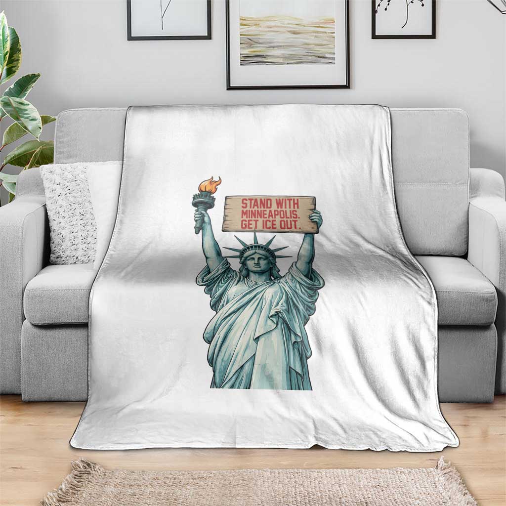 Stand With Minneapolis Throw Blanket Statue Of Liberty Torch Justice Support