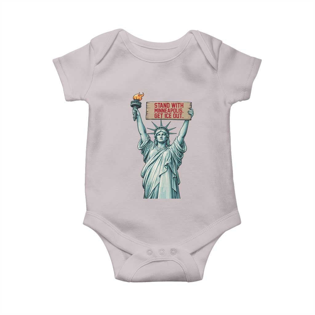 Stand With Minneapolis Baby Onesie Statue Of Liberty Torch Justice Support