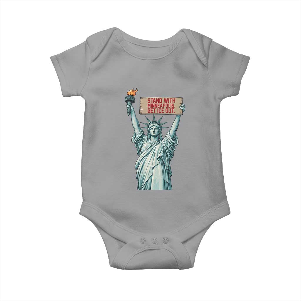 Stand With Minneapolis Baby Onesie Statue Of Liberty Torch Justice Support