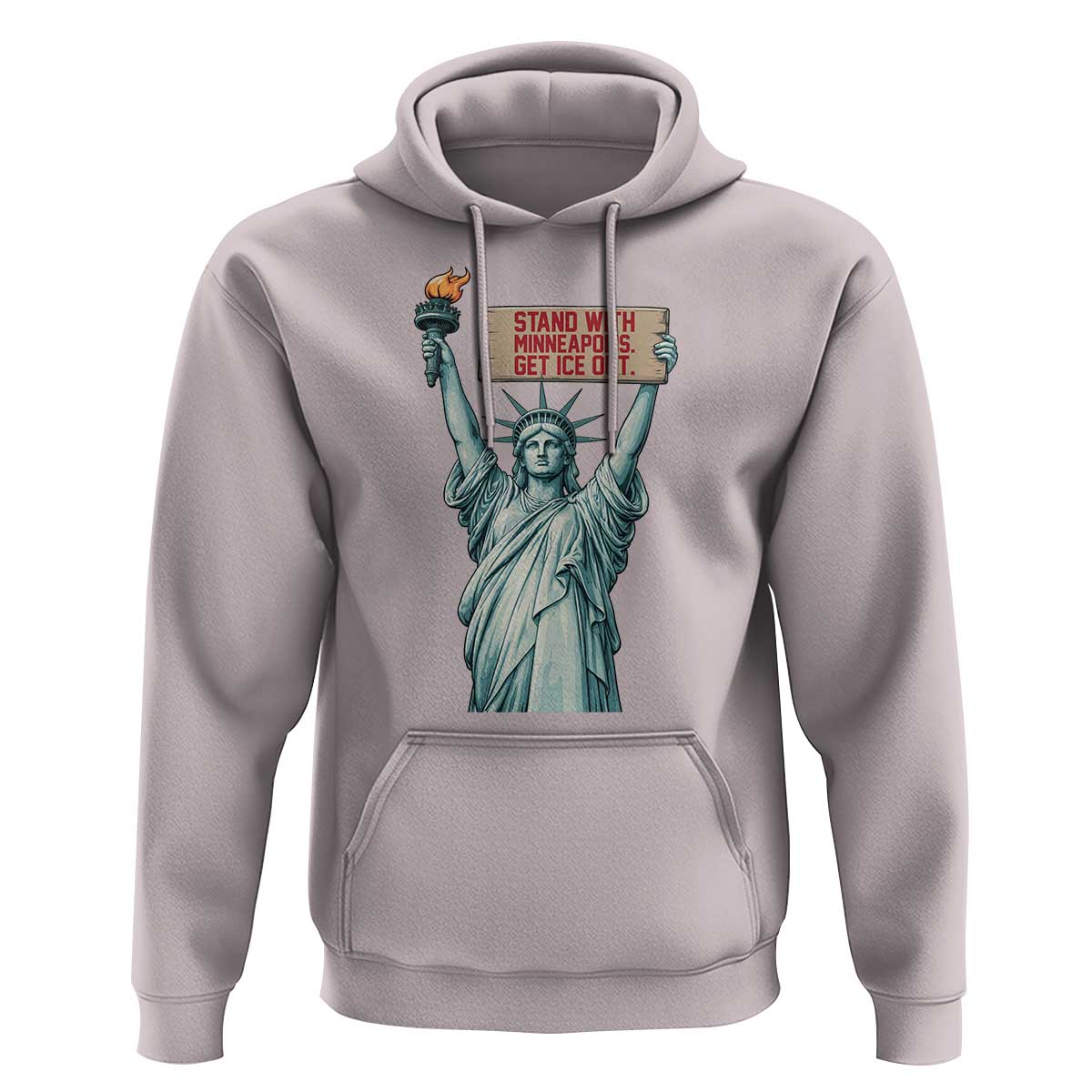 Stand With Minneapolis Hoodie Statue Of Liberty Torch Justice Support