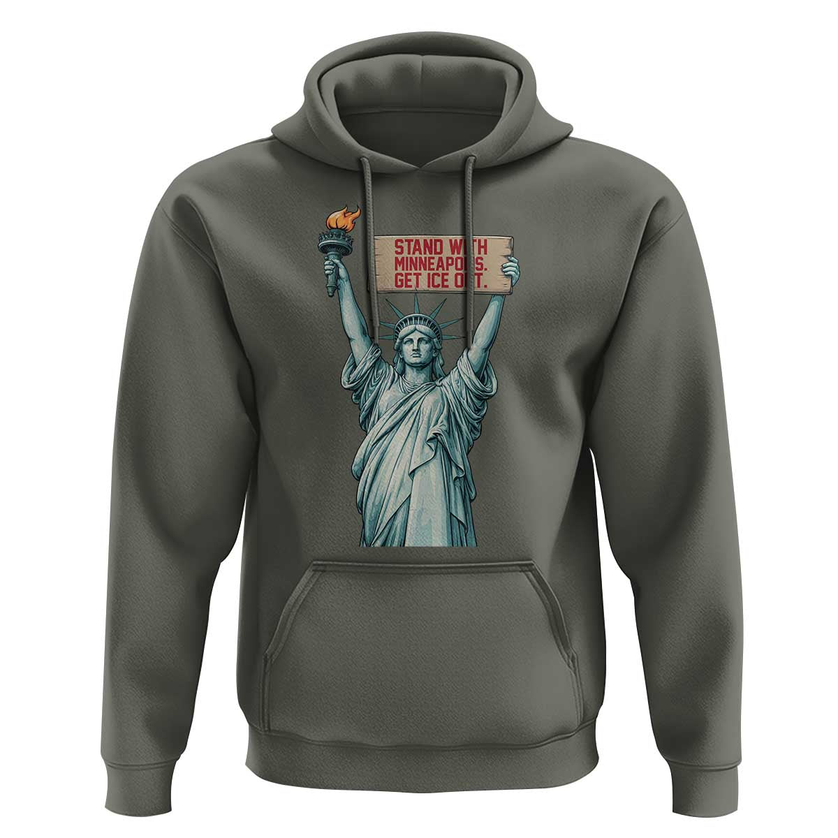 Stand With Minneapolis Hoodie Statue Of Liberty Torch Justice Support