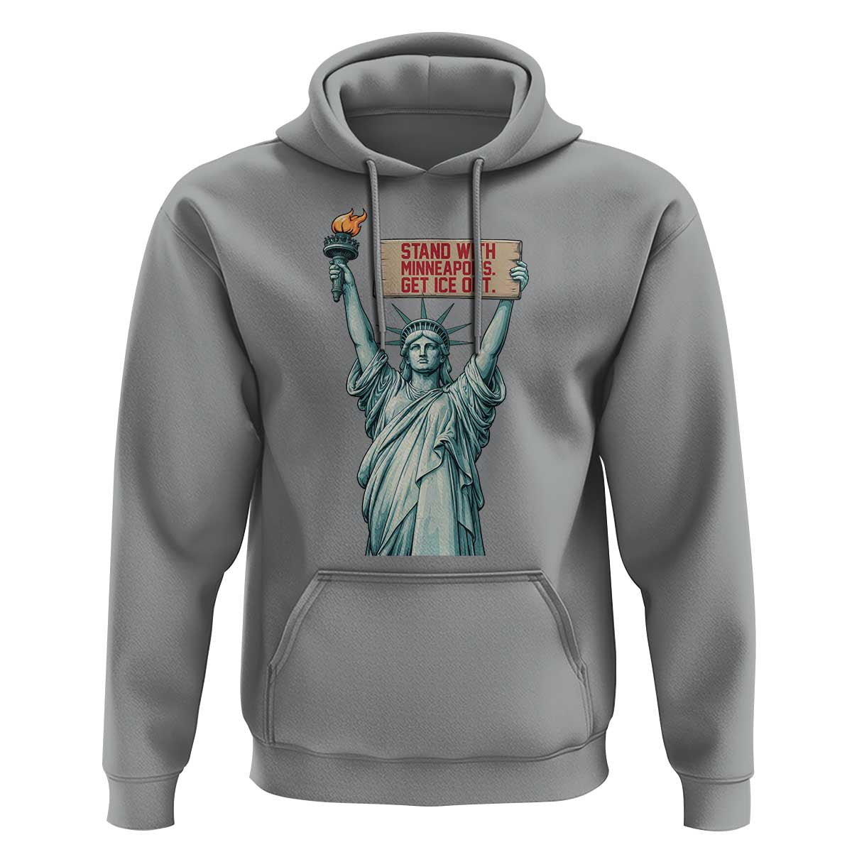 Stand With Minneapolis Hoodie Statue Of Liberty Torch Justice Support
