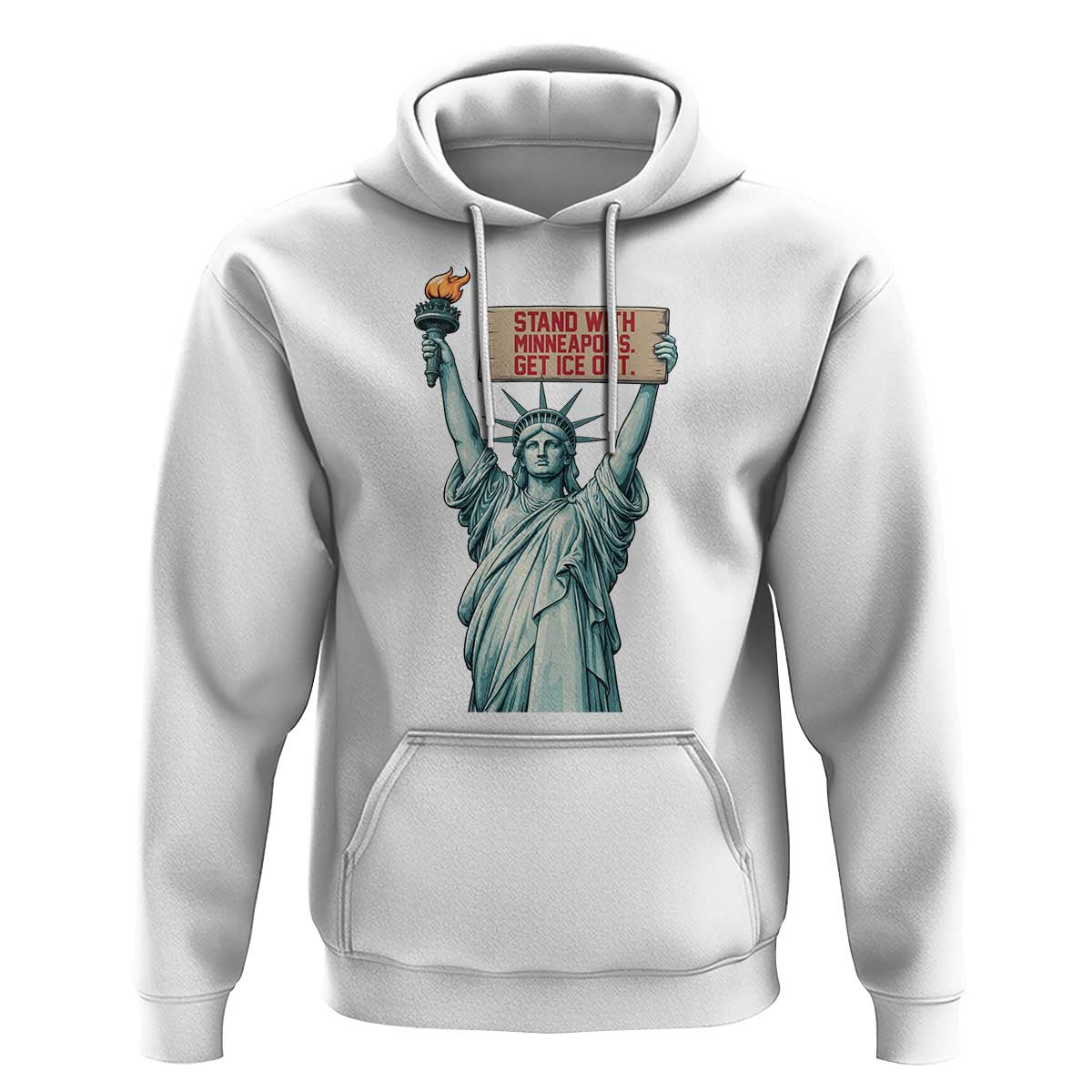 Stand With Minneapolis Hoodie Statue Of Liberty Torch Justice Support