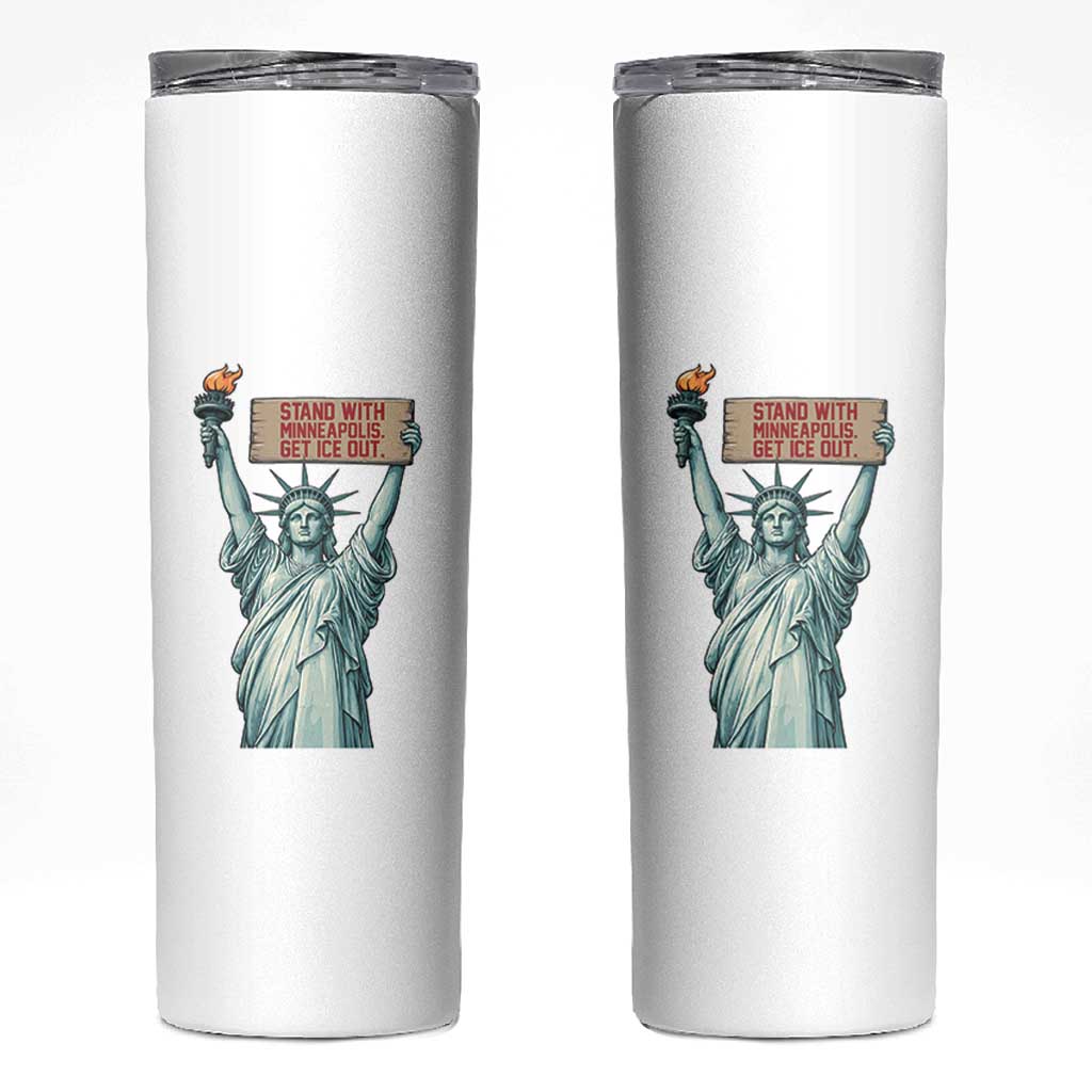 Stand With Minneapolis Skinny Tumbler Statue Of Liberty Torch Justice Support