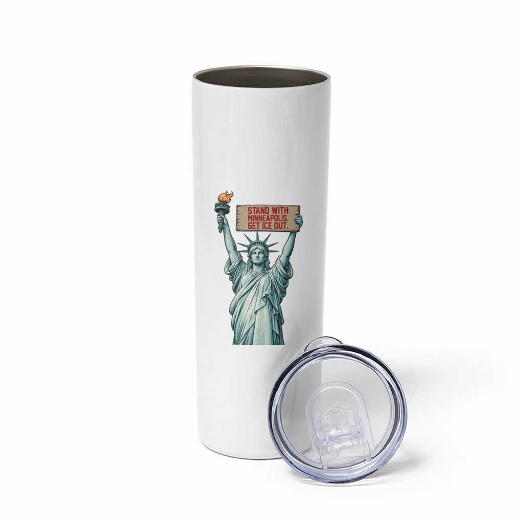 Stand With Minneapolis Skinny Tumbler Statue Of Liberty Torch Justice Support