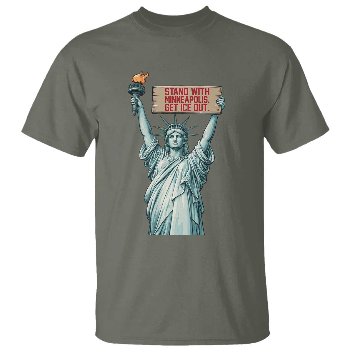 Stand With Minneapolis T Shirt Statue Of Liberty Torch Justice Support