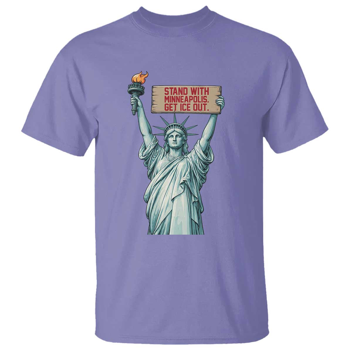 Stand With Minneapolis T Shirt Statue Of Liberty Torch Justice Support