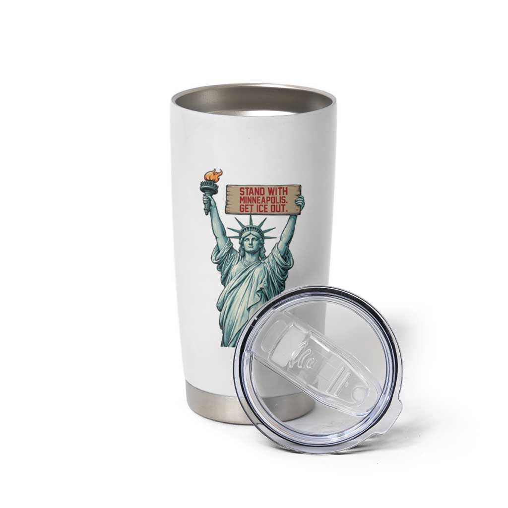 Stand With Minneapolis Tumbler Cup Statue Of Liberty Torch Justice Support