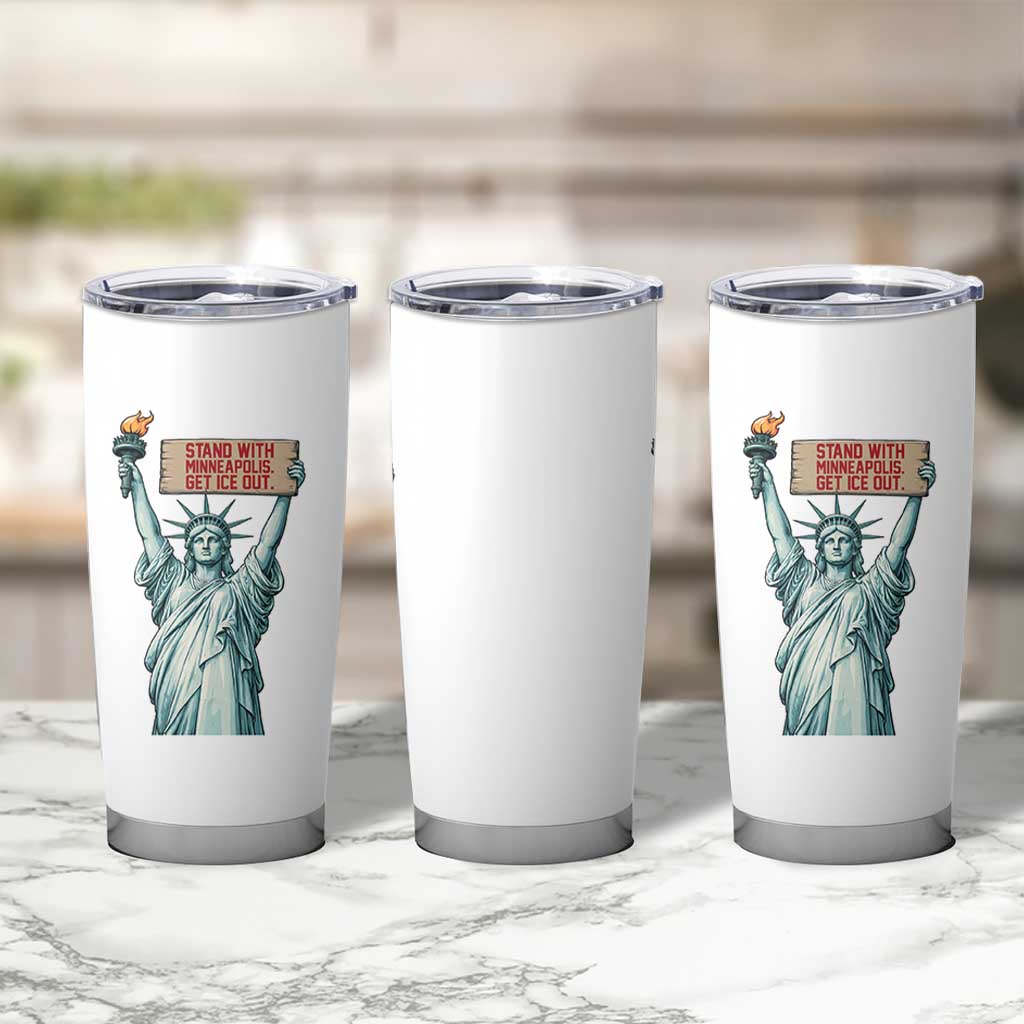 Stand With Minneapolis Tumbler Cup Statue Of Liberty Torch Justice Support