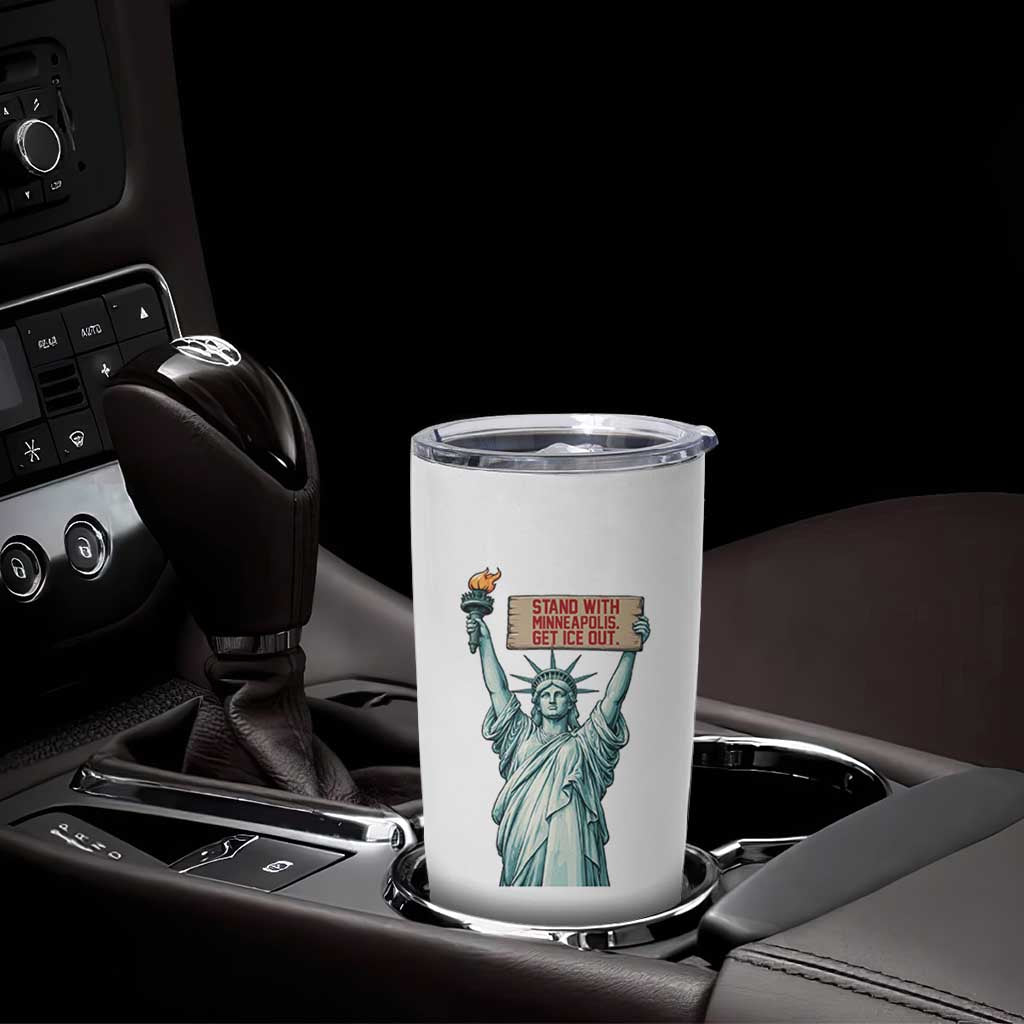 Stand With Minneapolis Tumbler Cup Statue Of Liberty Torch Justice Support
