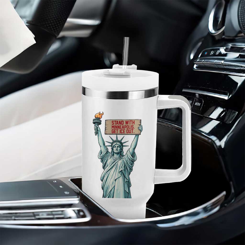 Stand With Minneapolis Tumbler With Handle Statue Of Liberty Torch Justice Support