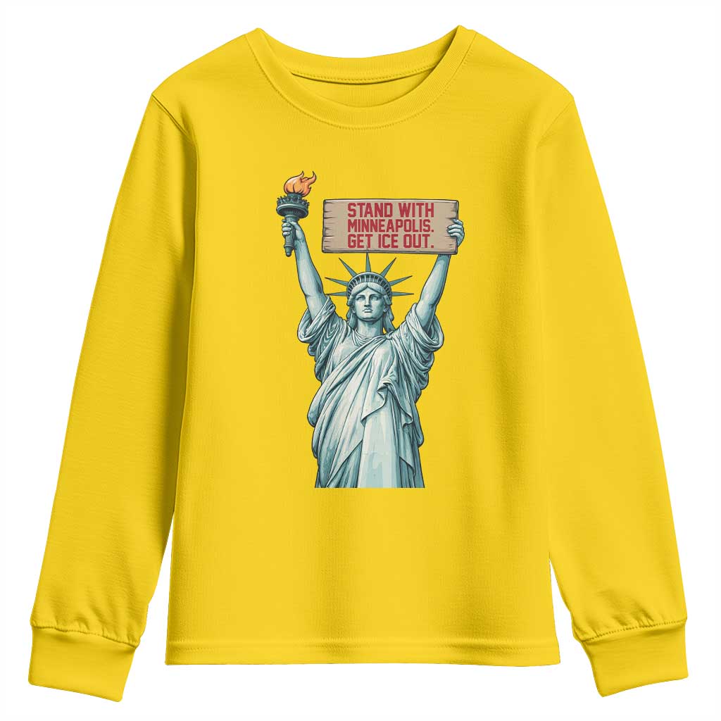Stand With Minneapolis Youth Sweatshirt Statue Of Liberty Torch Justice Support
