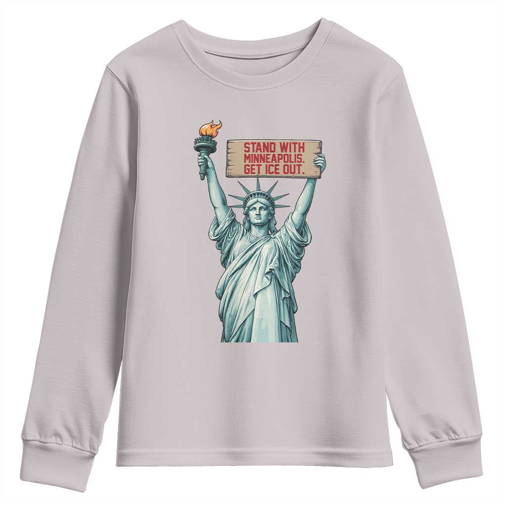 Stand With Minneapolis Youth Sweatshirt Statue Of Liberty Torch Justice Support