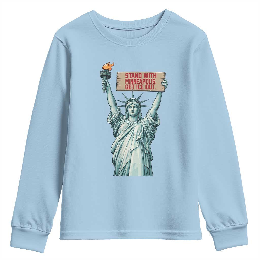 Stand With Minneapolis Youth Sweatshirt Statue Of Liberty Torch Justice Support