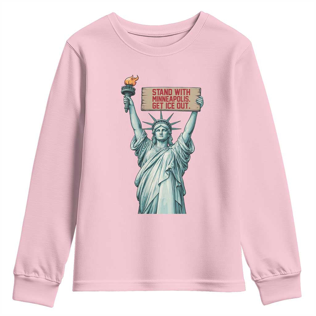Stand With Minneapolis Youth Sweatshirt Statue Of Liberty Torch Justice Support