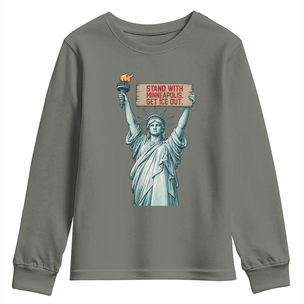Stand With Minneapolis Youth Sweatshirt Statue Of Liberty Torch Justice Support