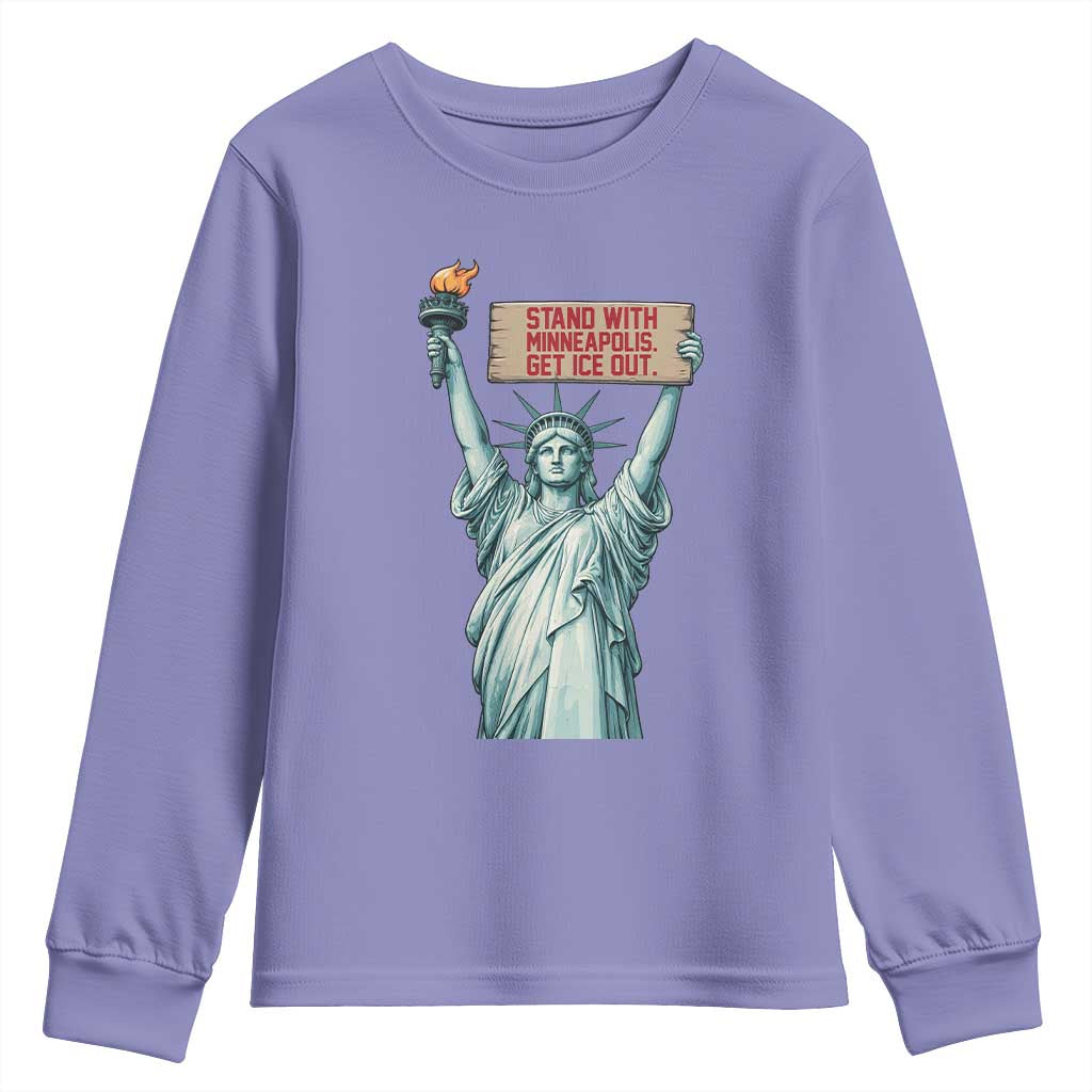 Stand With Minneapolis Youth Sweatshirt Statue Of Liberty Torch Justice Support