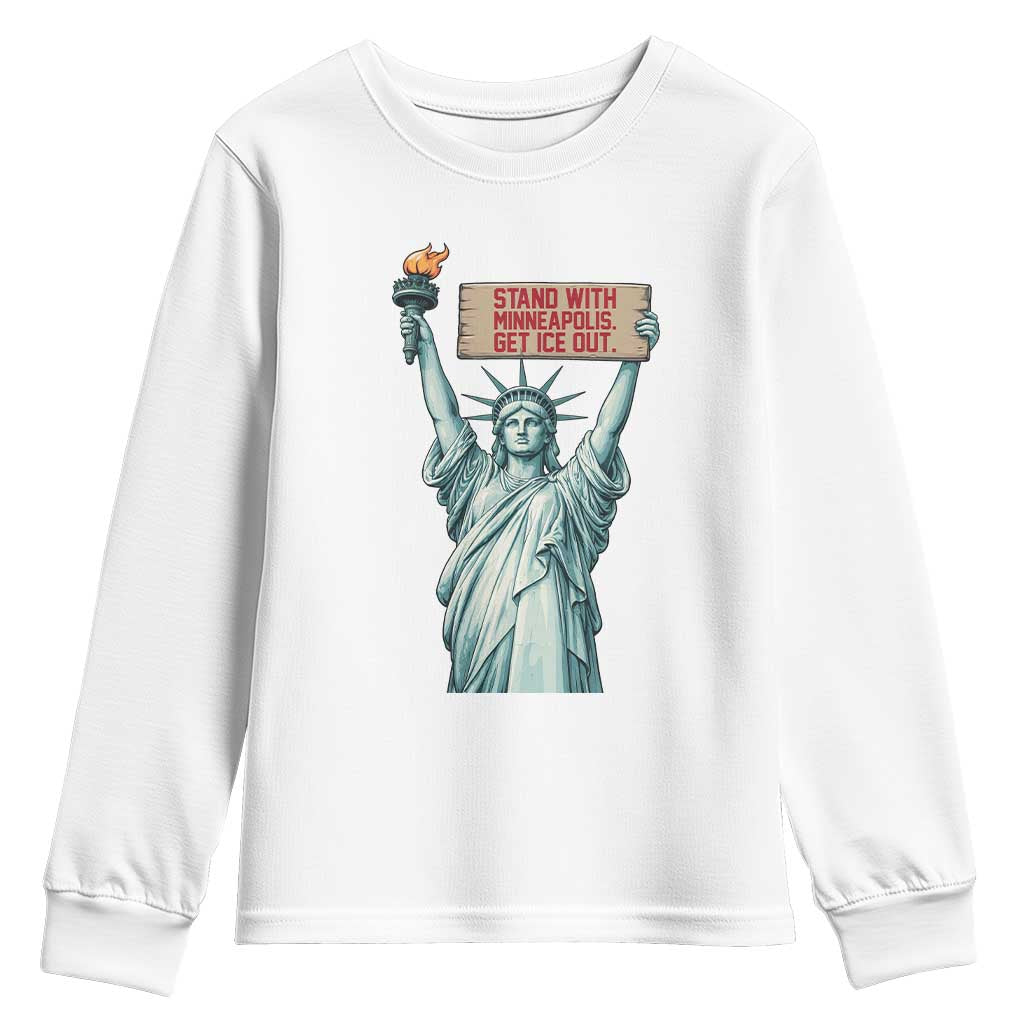 Stand With Minneapolis Youth Sweatshirt Statue Of Liberty Torch Justice Support