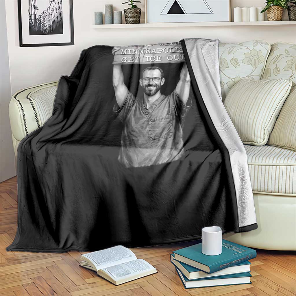 Stand With Minneapolis Throw Blanket Alex Pretti Memorial ICU Nurse Support
