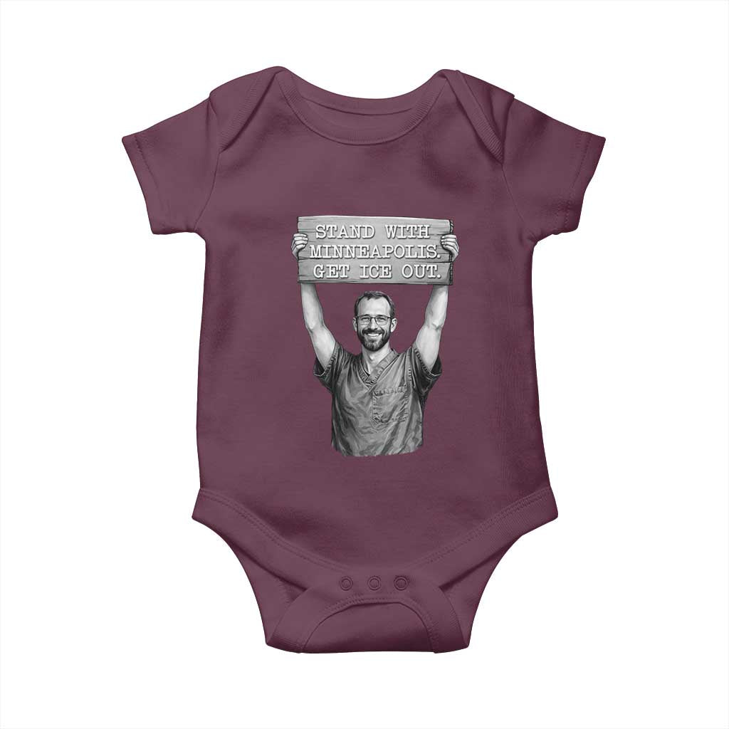 Stand With Minneapolis Baby Onesie Alex Pretti Memorial ICU Nurse Support