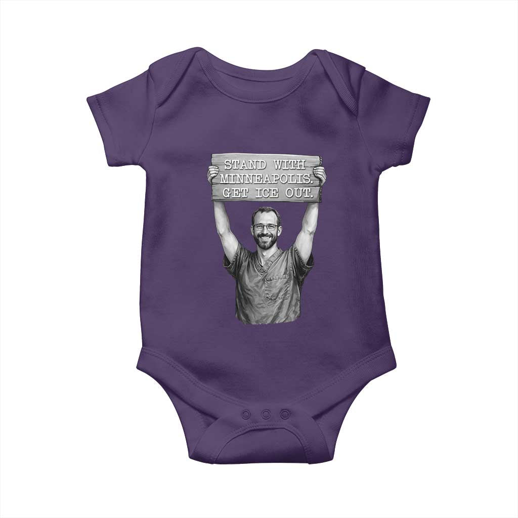 Stand With Minneapolis Baby Onesie Alex Pretti Memorial ICU Nurse Support