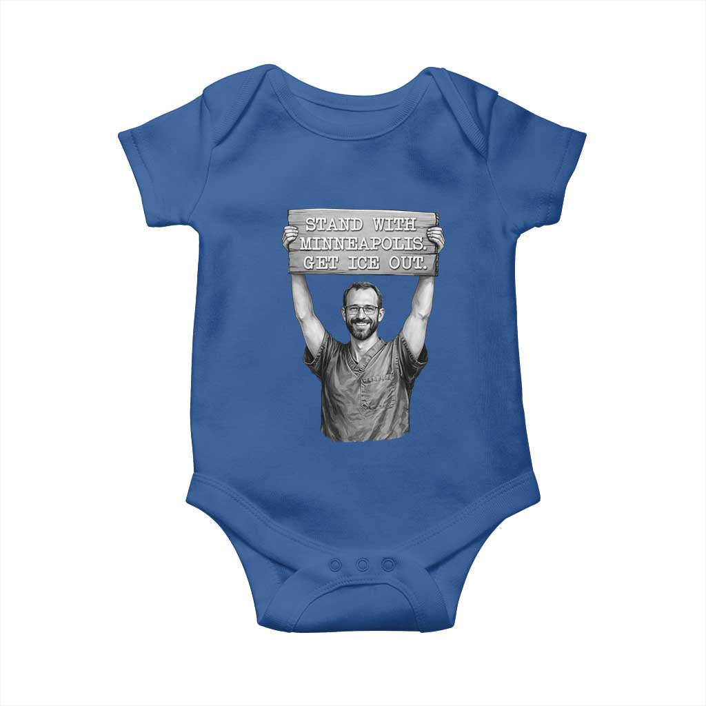 Stand With Minneapolis Baby Onesie Alex Pretti Memorial ICU Nurse Support