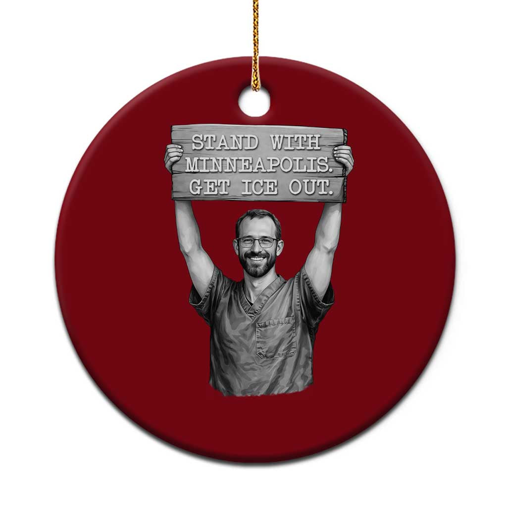 Stand With Minneapolis Ceramic Ornament Alex Pretti Memorial ICU Nurse Support