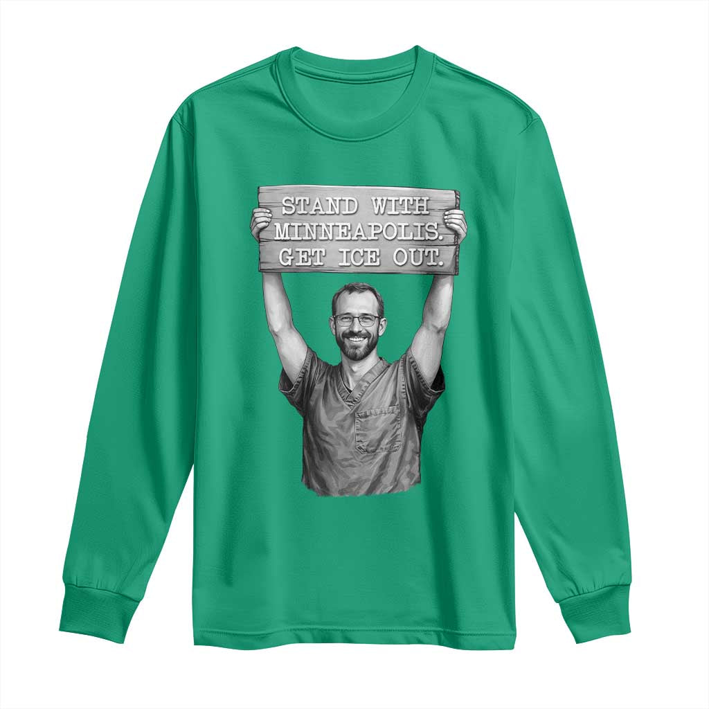 Stand With Minneapolis Long Sleeve Shirt Alex Pretti Memorial ICU Nurse Support